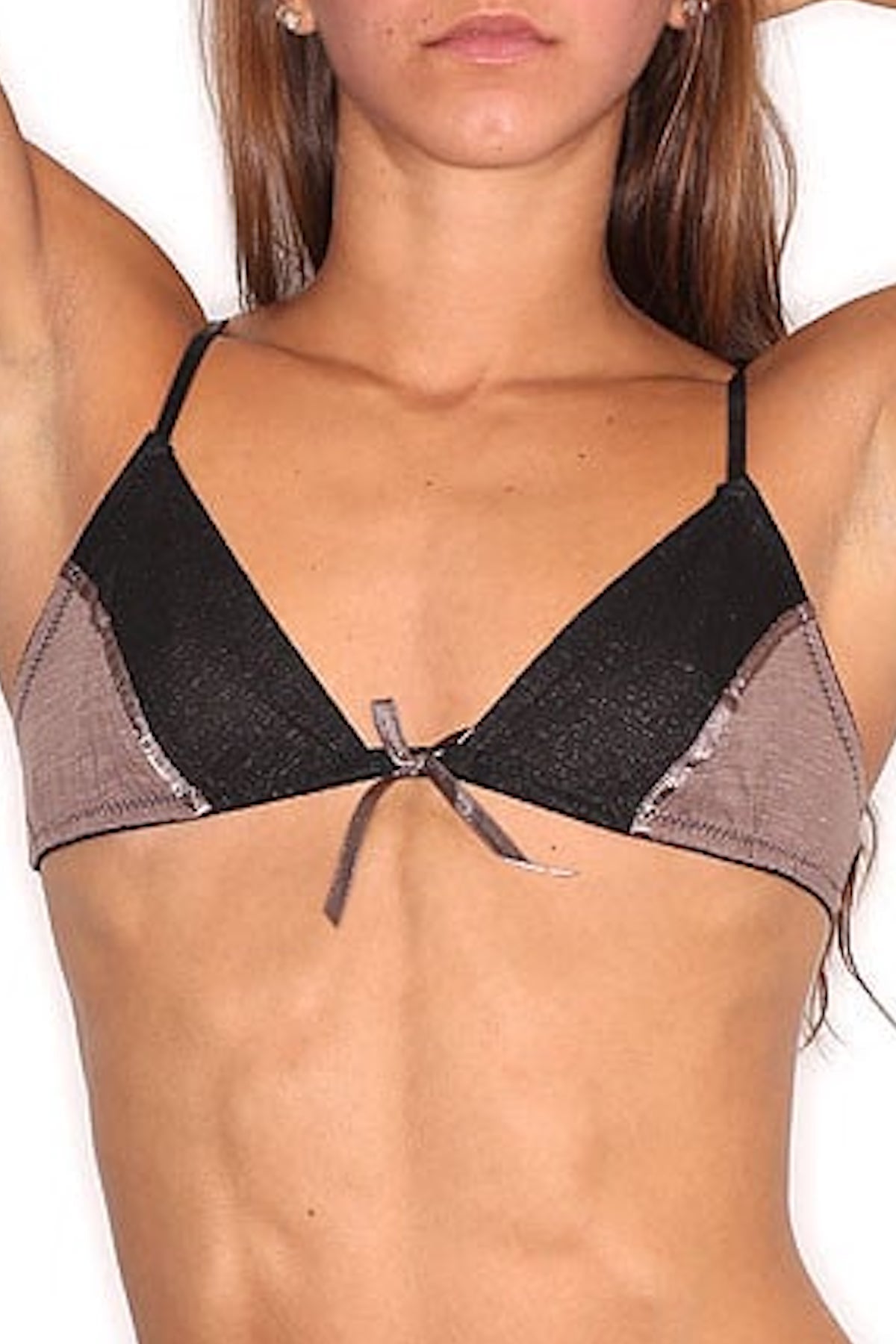 Spreegirl Black Glitz And Glam Color Block Bra