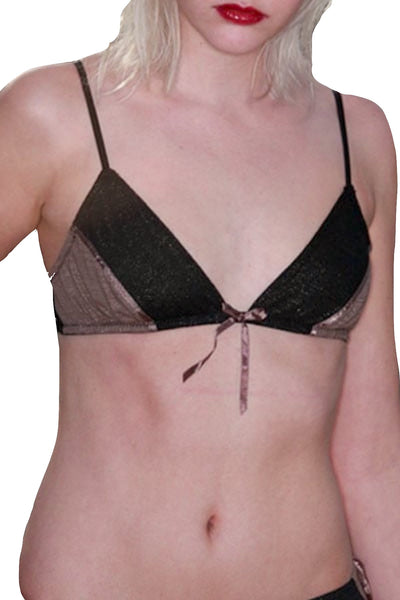 Spreegirl Black Glitz And Glam Color Block Bra