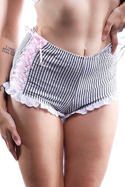 Spreegirl Black Sweet Innocence Seersucker High Waisted Panty thumbnail 1