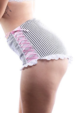 Spreegirl Black Sweet Innocence Seersucker High Waisted Panty thumbnail 4