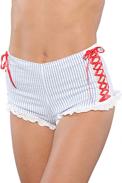 Spreegirl Blue Sweet Innocence Seersucker High Waisted Panty thumbnail 1