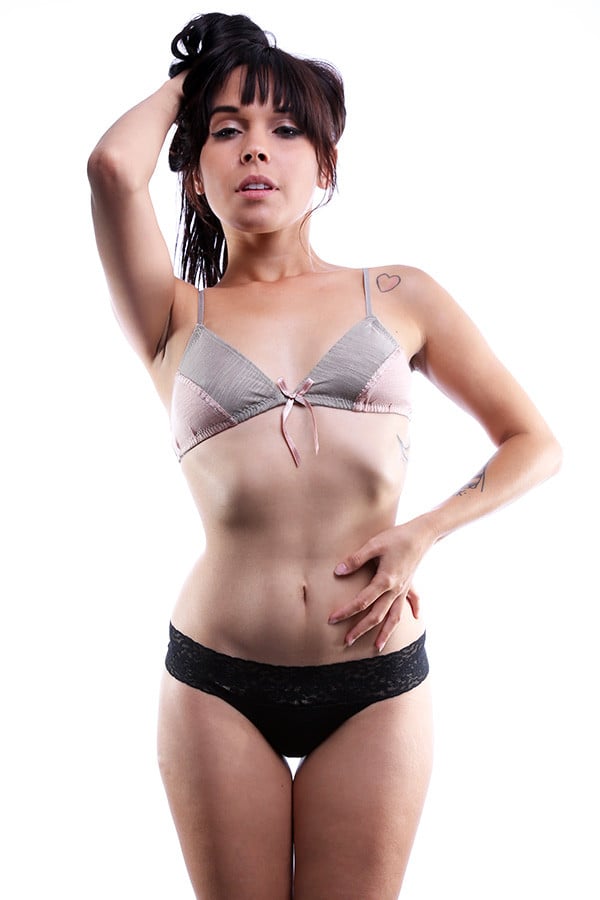 Spreegirl Grey & Pink Color Block Bra