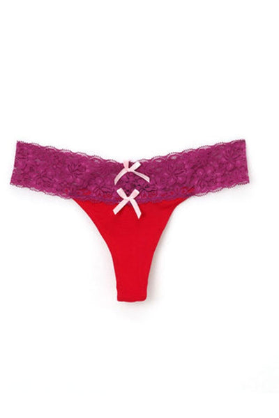 Spreegirl Red/Purple Lace Thong