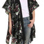 Steve Madden Black/Floral-Print Duster Kimono