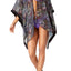Steve Madden Black/Floral-Print Kimono Cape
