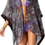 Steve Madden Black/Floral-Print Kimono Cape
