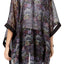 Steve Madden Black/Floral-Print Kimono Cape