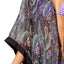 Steve Madden Black/Floral-Print Kimono Cape