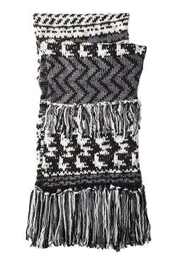 Steve Madden Black/Grey/White Cabin-Fever Muffler Scarf thumbnail 3