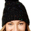 Steve Madden Black Speckled Cable-Knit Beanie
