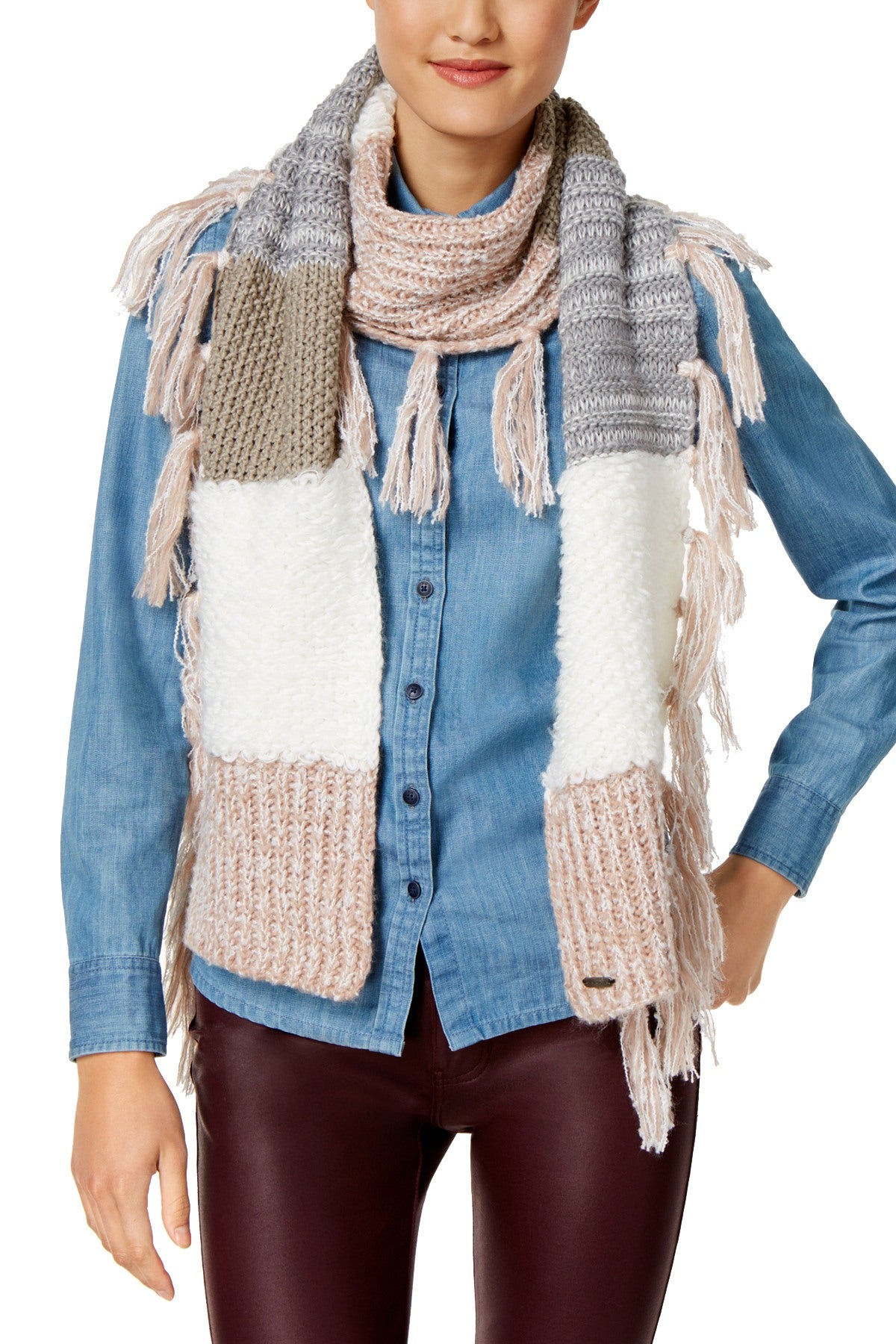Steve Madden Blush Block-Party Muffler Scarf