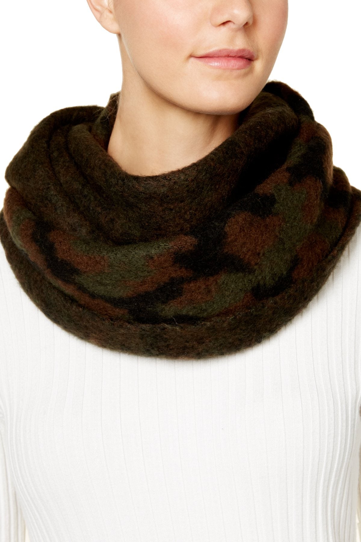 Steve Madden Brown Camouflage Infinity Loop Scarf