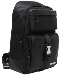 Steve Madden Core Double Pocket Utility Sling Bag With Faux-leather Trim Black thumbnail 4