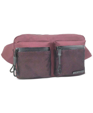 Steve Madden Double Pocket Mesh Fanny Bag Dark Red