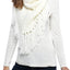 Steve Madden Ivory Fringe Triangle Snood Cowl Scarf