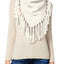 Steve Madden Ivory Fringe Triangle Snood Cowl Scarf