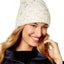 Steve Madden Ivory Speckled Cable-Knit Beanie