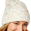 Steve Madden Ivory Speckled Cable-Knit Beanie