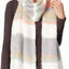 Steve Madden Ivory Striped Super-Brushed Muffler Scarf