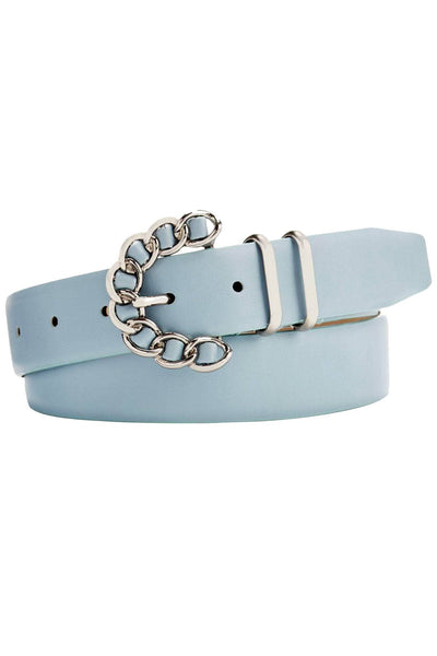 Steve Madden Light Blue Chain Buckle Belt