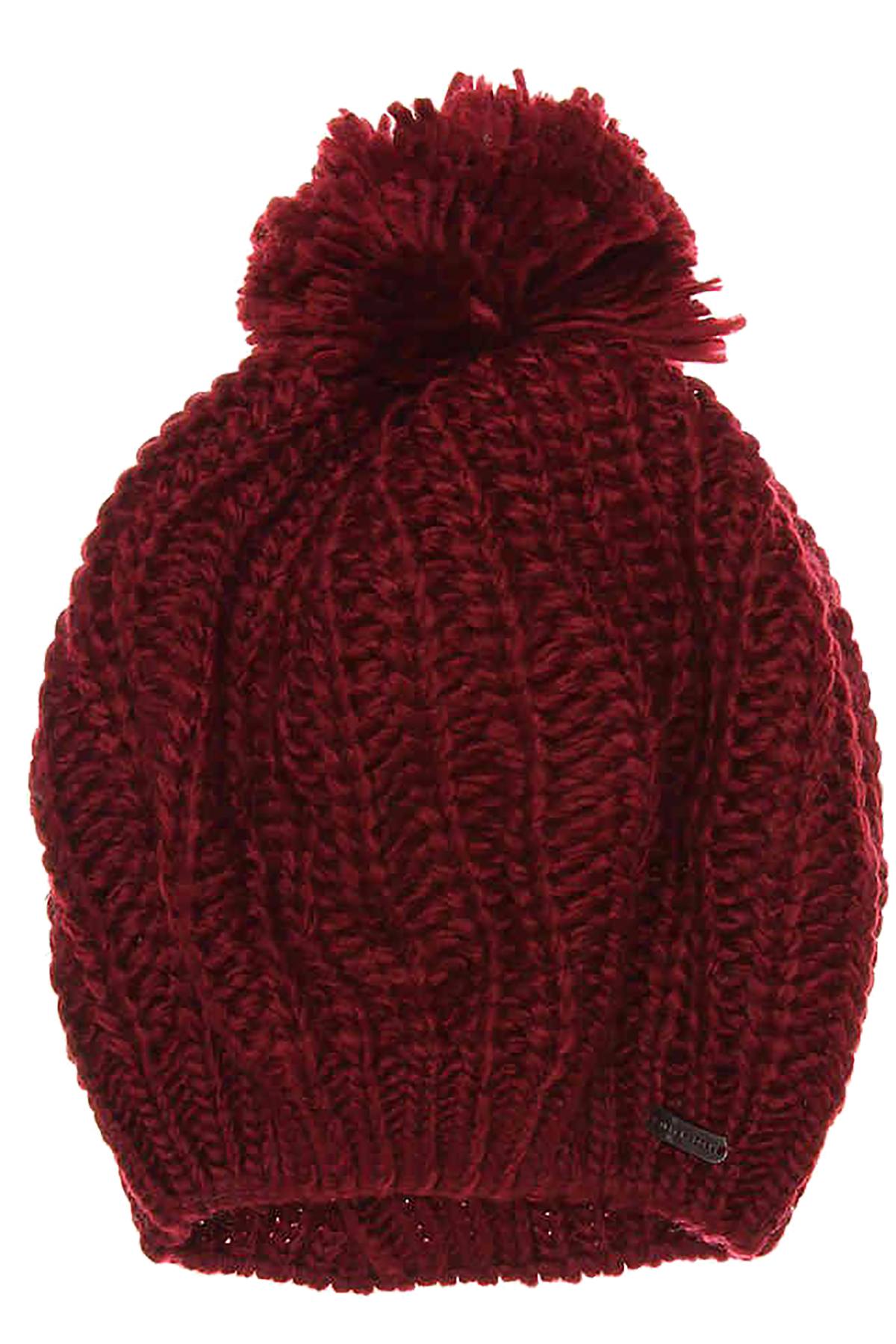 Steve Madden Maroon Ribbed Knit Beret Beanie