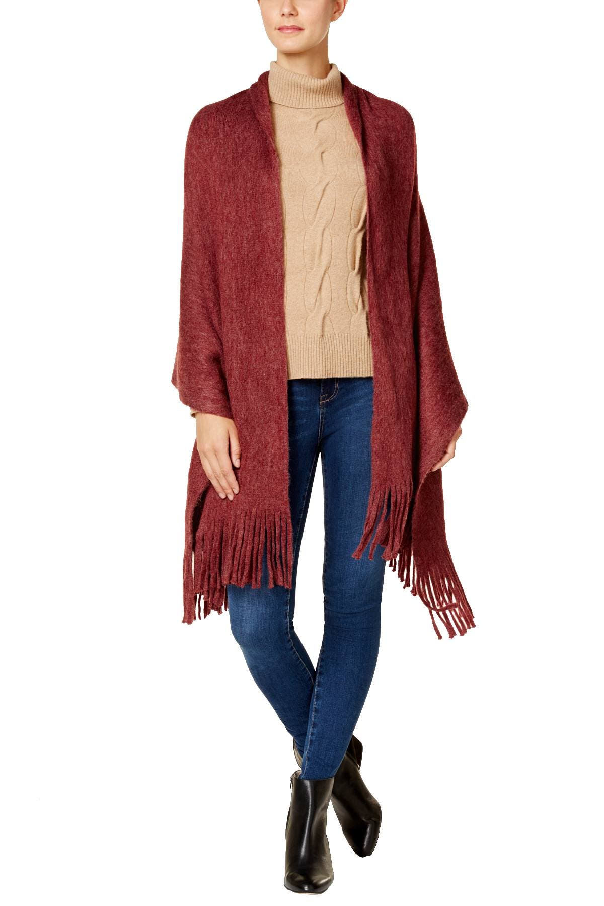 Steve Madden Maroon Super-Soft Blanket, Wrap / Scarf