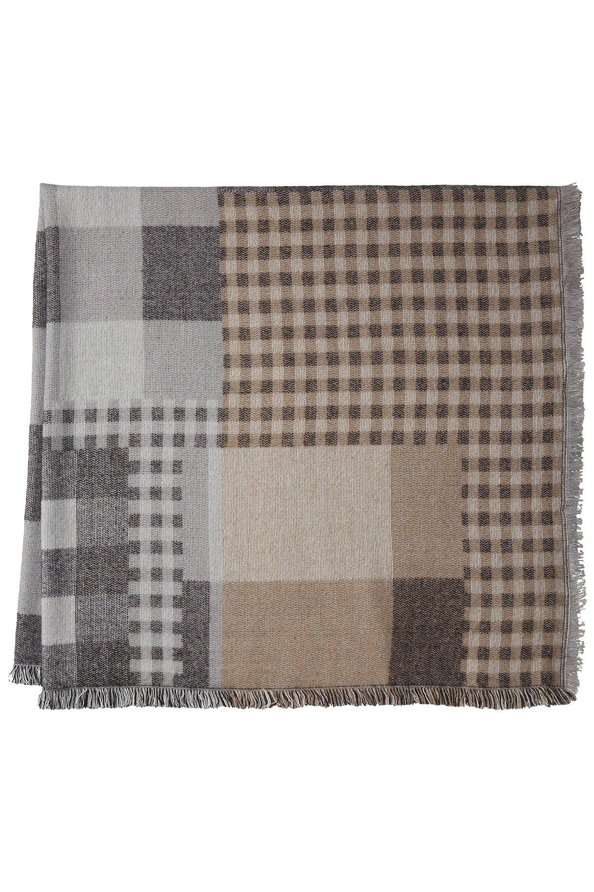 Steve Madden Neutral Plaid Variety Blanket, Wrap / Scarf