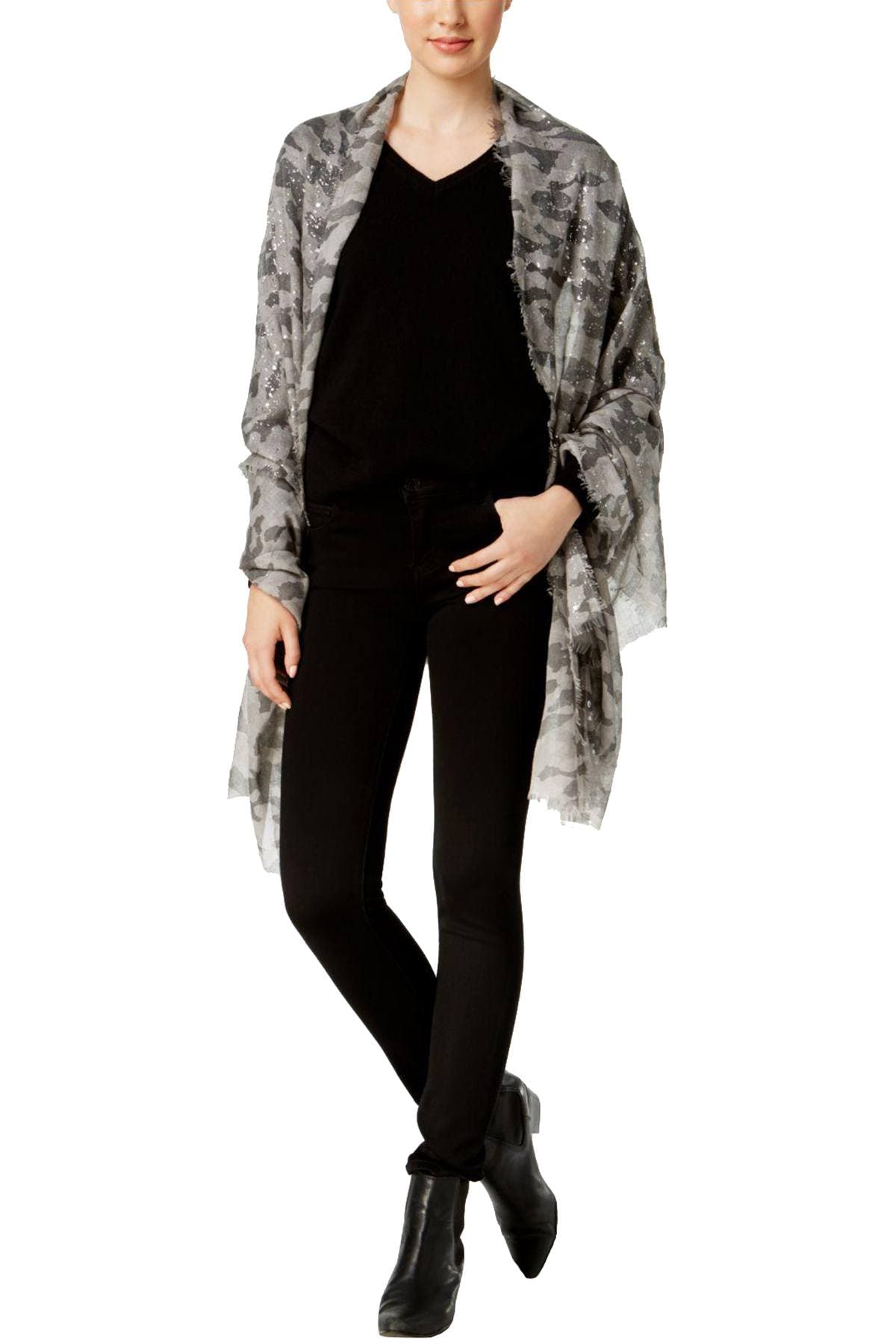 Steve Madden Neutral Twinkle-Camo Wrap / Scarf