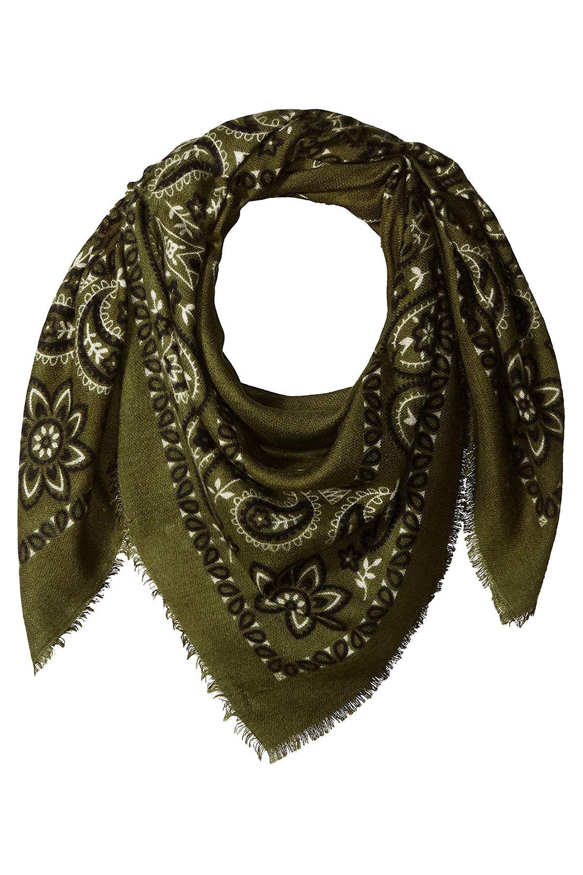 Steve Madden Olive Bandana-Print Square Blanket, Wrap / Scarf