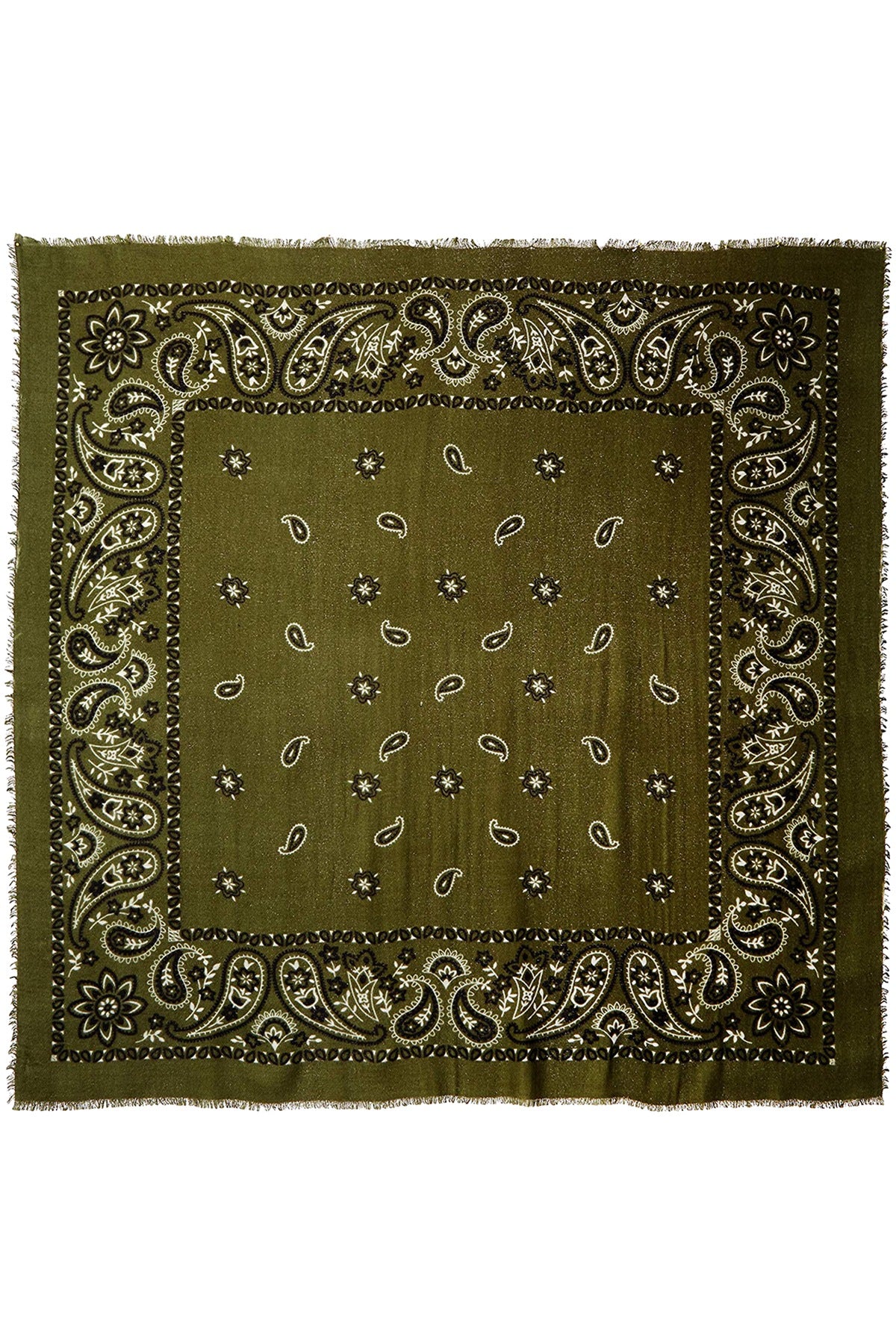 Steve Madden Olive Bandana-Print Square Blanket, Wrap / Scarf