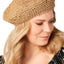 Steve Madden Tan Paper Straw Crochet Beret