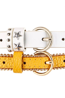 Steve Madden Yellow/White Faux Leather Belt 2 Pack thumbnail 3