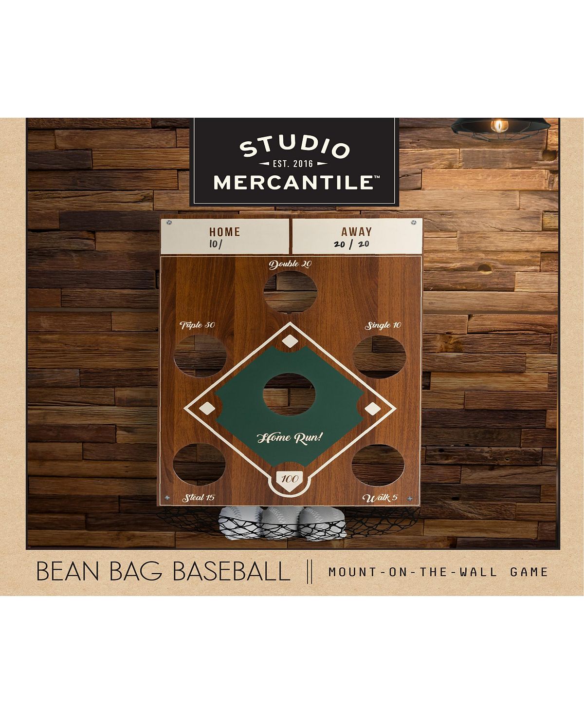 Studio Mercantile Bean Bag Toss Hanging Baseball Game Set 10 Pieces Open Miscellaneous