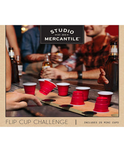 Studio Mercantile Portable Mini Flip Cup Challenge With Built-in Launchers Set Of 21 Brown thumbnail 2