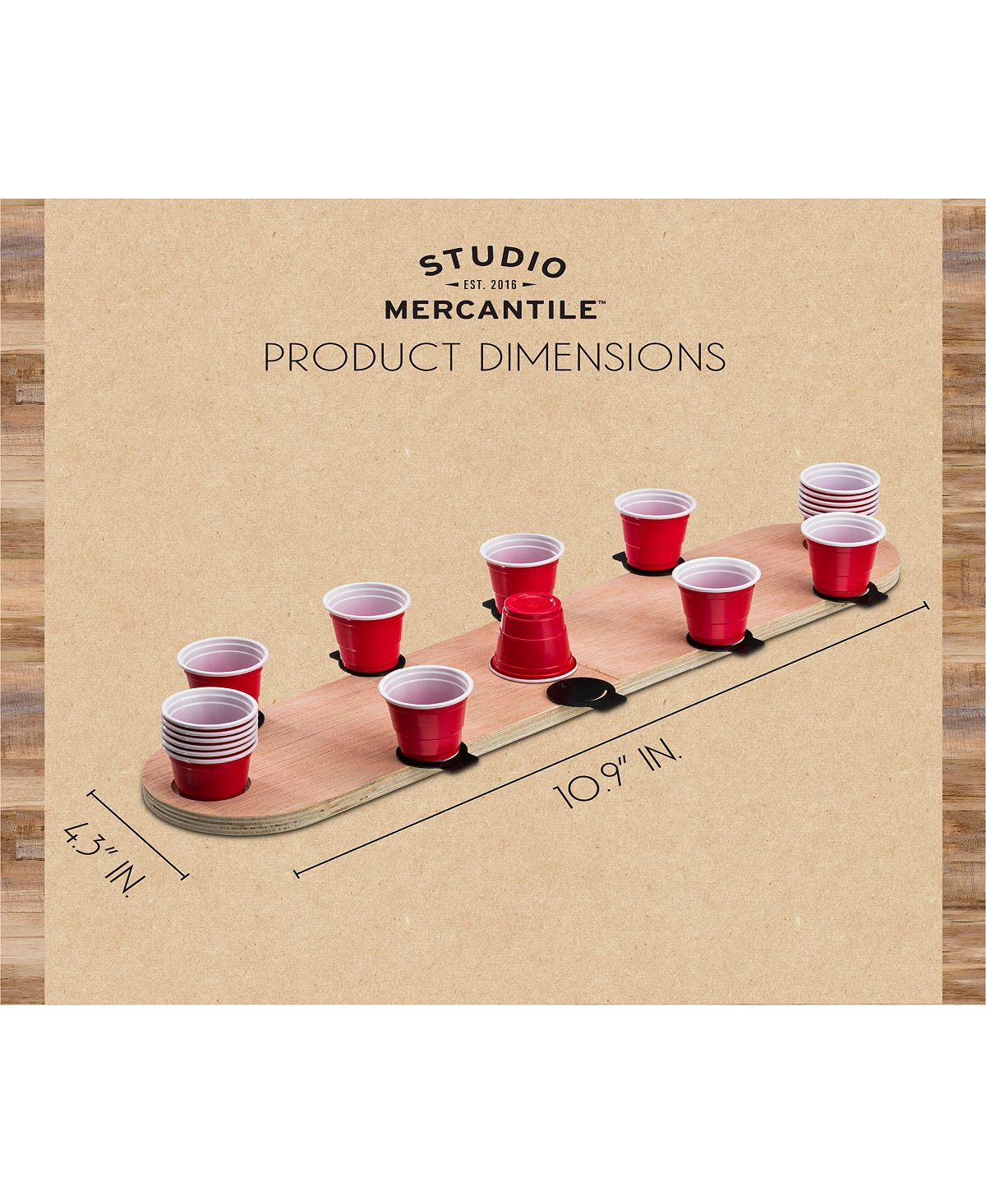 Studio Mercantile Portable Mini Flip Cup Challenge With Built-in Launchers Set Of 21 Brown