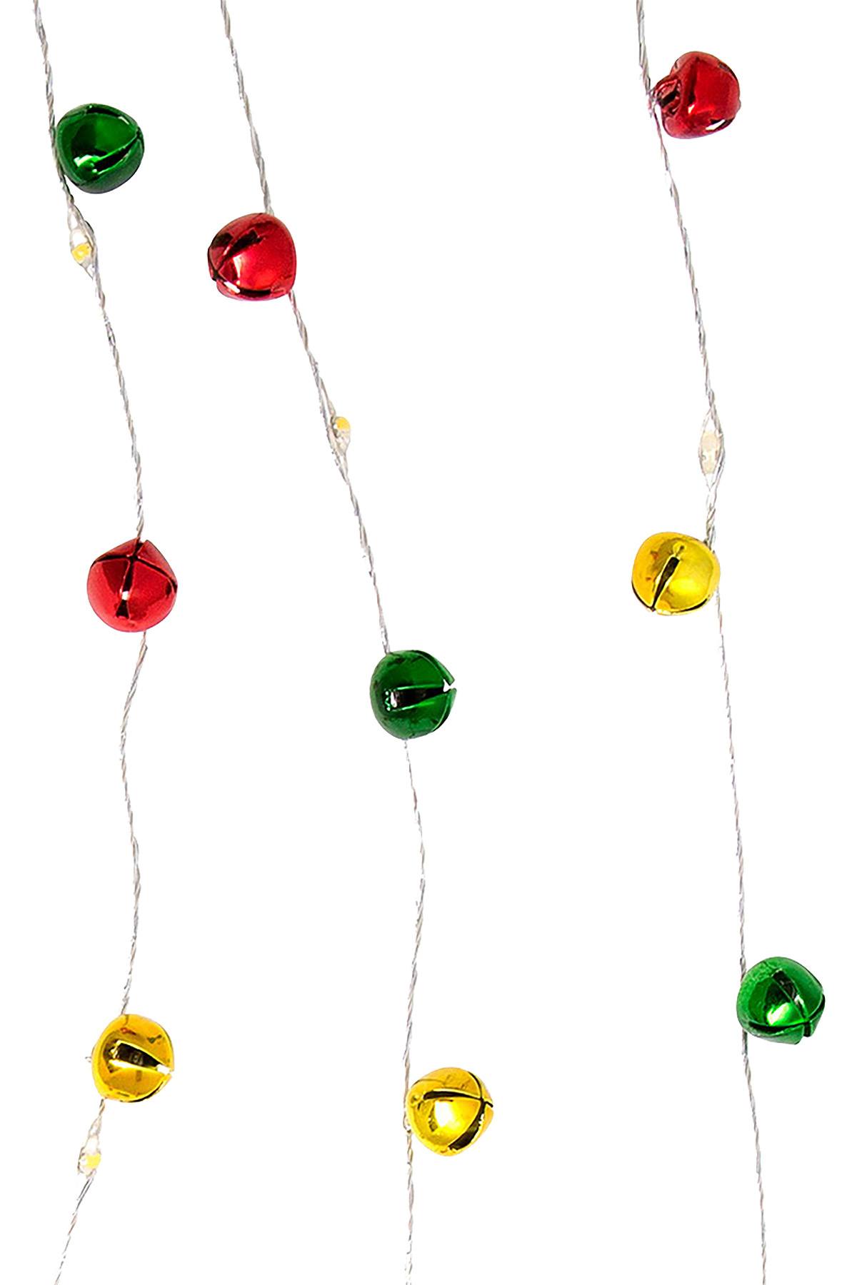 Studio Mercantile Red/Green/Gold Micro Jingle-Bells Warm-White Decorative LED String Lights