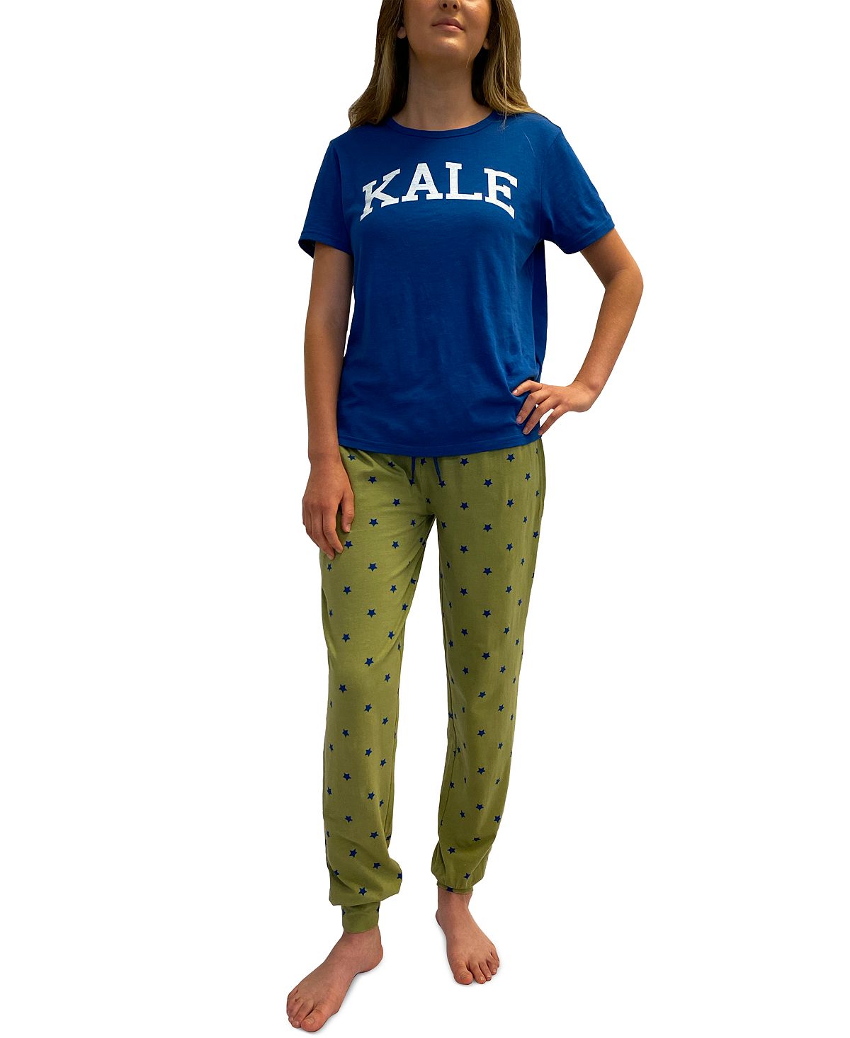 Sub_urban Riot Kale T-shirt & Jogger Pants Pajama Set Navy