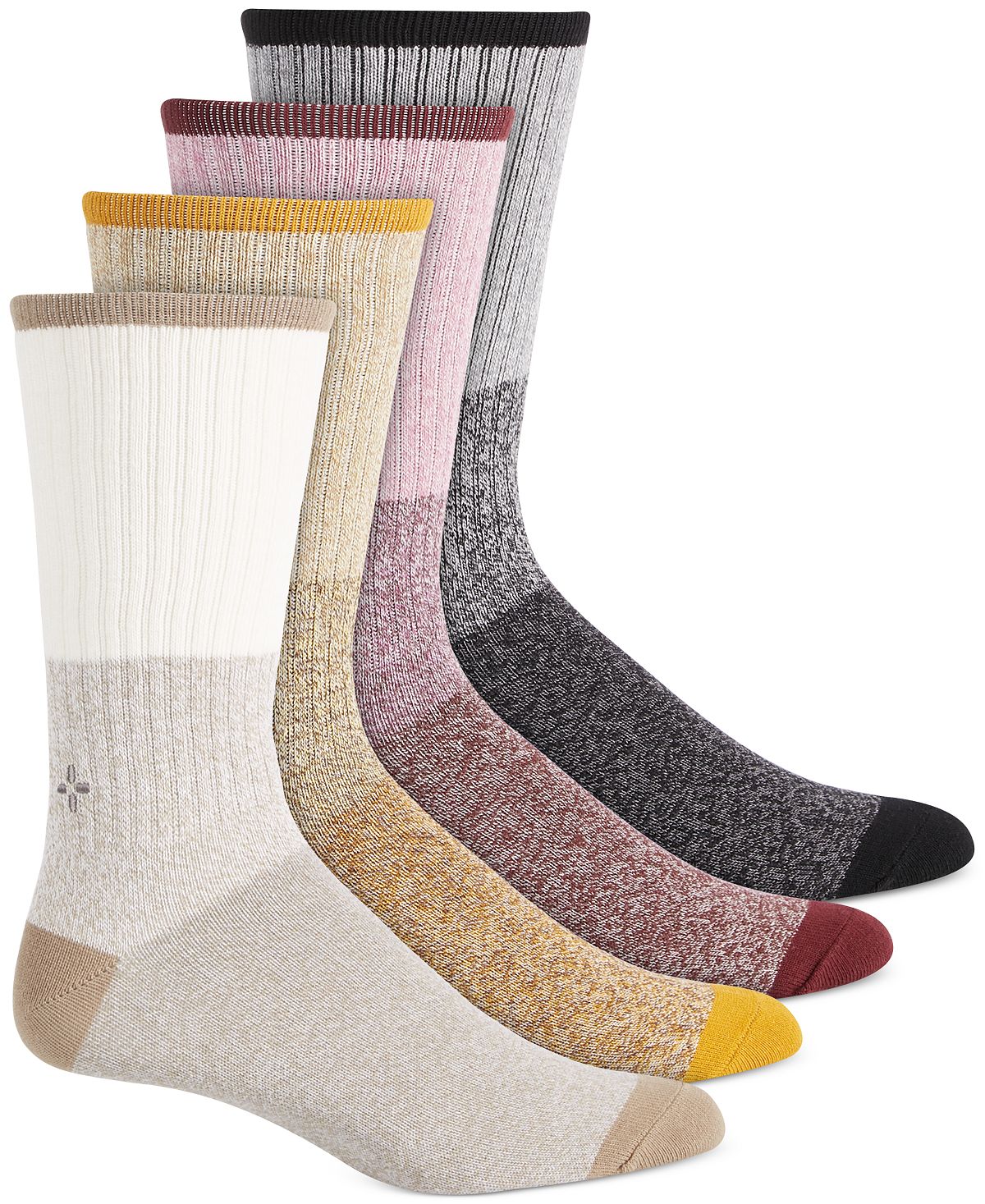 Sun + Stone Sun + Stone 4-pack Crew Socks Tan