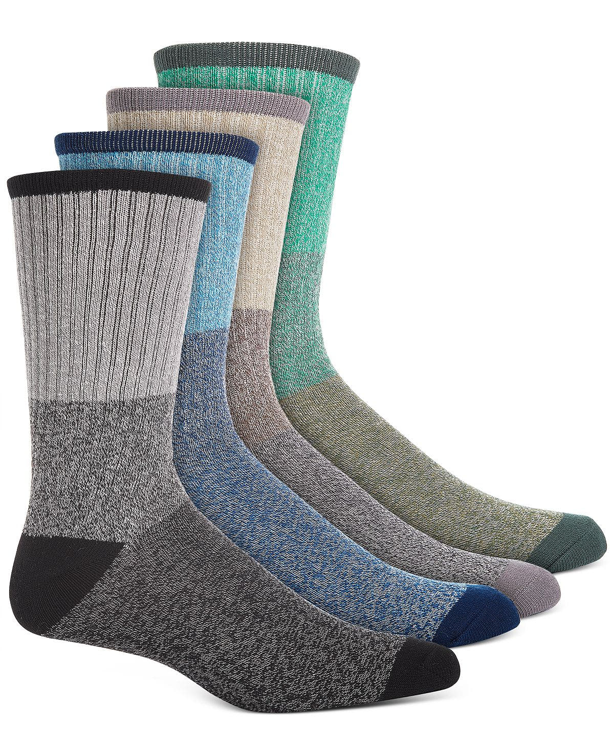 Sun + Stone Sun + Stone 4-pk. Colorblocked Crew Socks Dark Grey