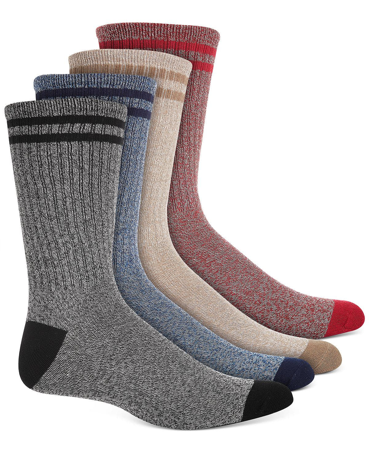 Sun + Stone Sun + Stone 4-pk. Double Stripe Crew Socks Blue