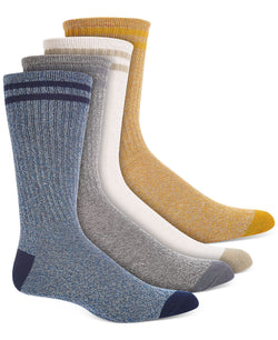Sun + Stone Sun + Stone 4-pk. Double Stripe Crew Socks Brown thumbnail 1