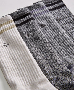Sun + Stone Sun + Stone 4-pk. Double Stripe Crew Socks Grey thumbnail 2