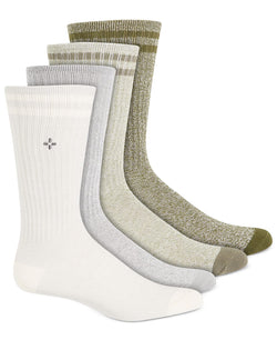 Sun + Stone Sun + Stone 4-pk. Double Stripe Socks Olive thumbnail 1