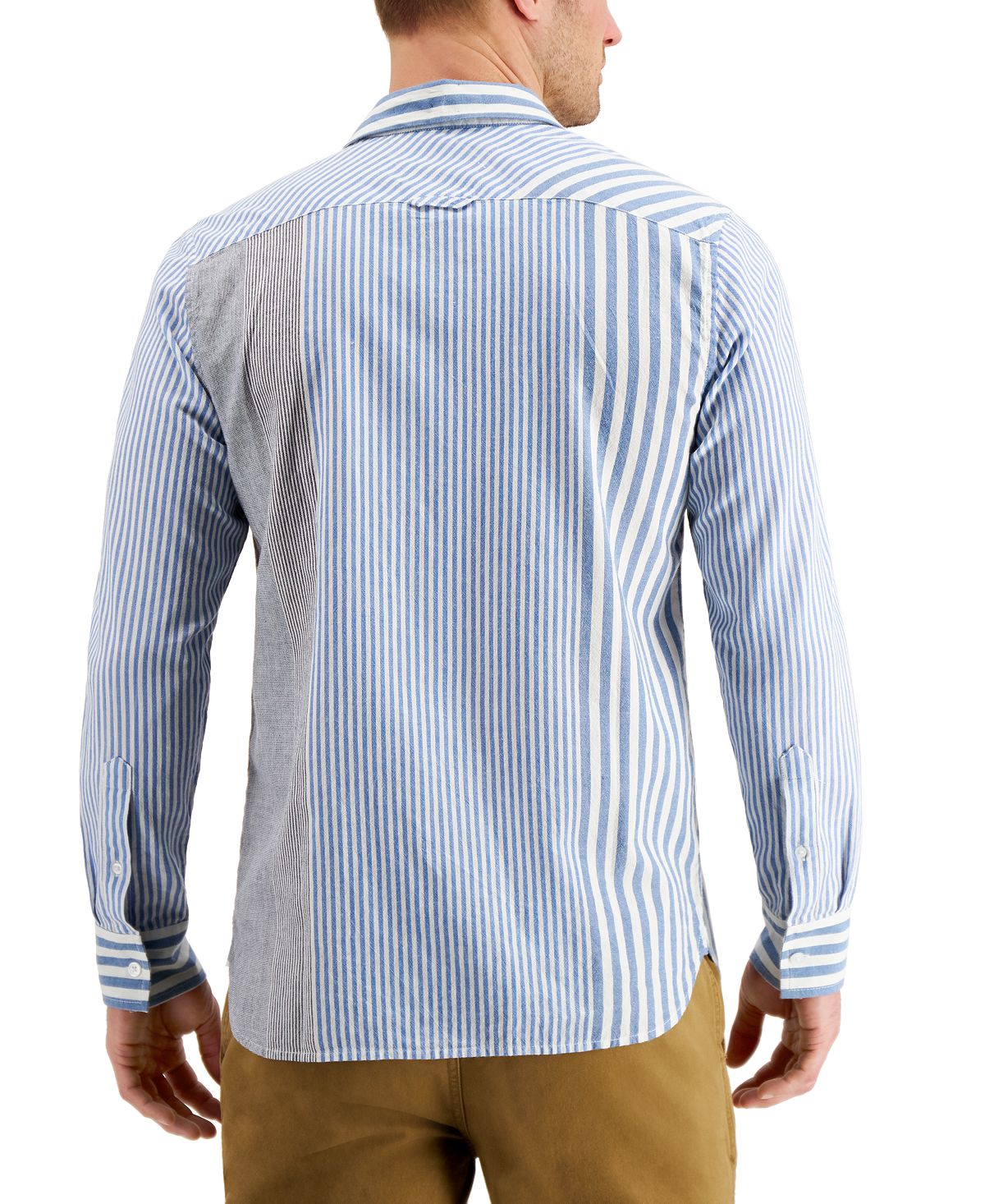 Sun + Stone Sun + Stone Blocked Stripe Shirt Blue