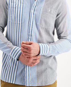 Sun + Stone Sun + Stone Blocked Stripe Shirt Blue thumbnail 3