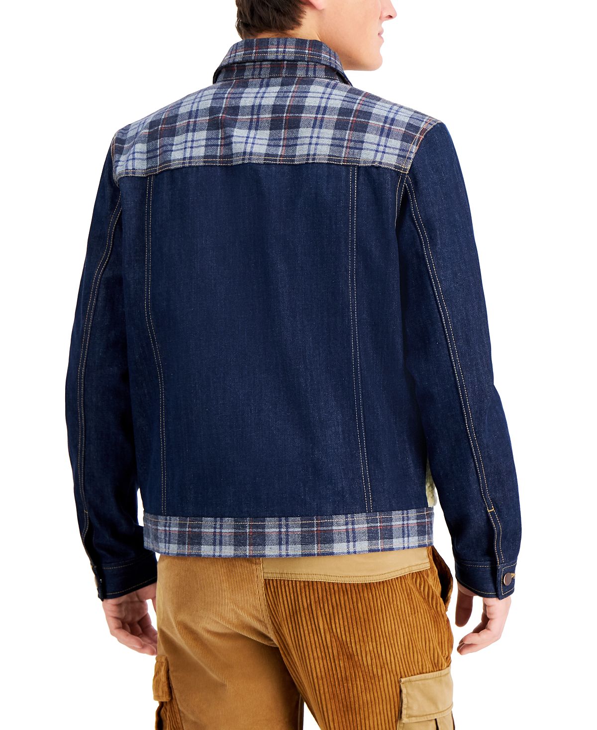 Sun + Stone Sun + Stone Clarence Mixed-media Colorblocked Trucker Jacket