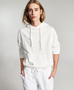 Sun + Stone Sun + Stone Garment-washed Fleece Hoodie Bright White thumbnail 1