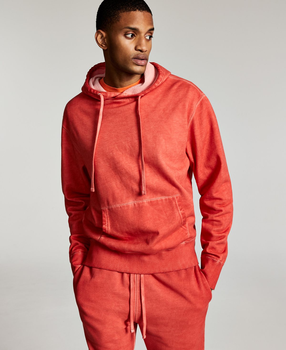 Sun + Stone Sun + Stone Garment-washed Fleece Hoodie Crimson Clay