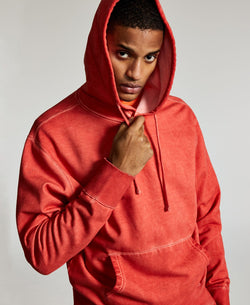 Sun + Stone Sun + Stone Garment-washed Fleece Hoodie Crimson Clay thumbnail 3