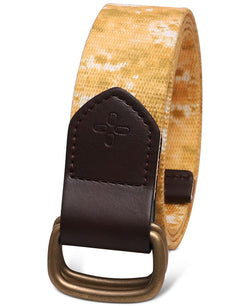 Sun + Stone Sun + Stone Geo D-ring Web Belt With Faux-leather Trim Yellow thumbnail 2